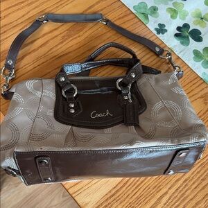 Coach Tan and Brown Satchel